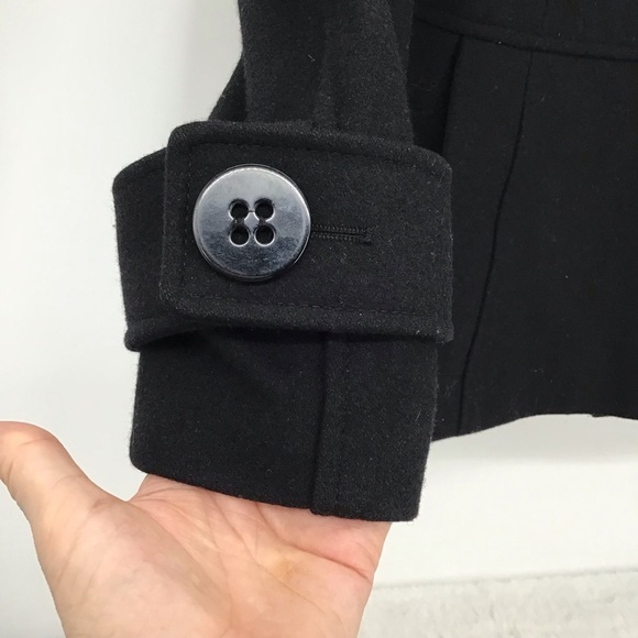 Via by Via Spiga Double Breasted Wool Blend Coat Jacket Career Winter Black  2 - Picture 2 of 7